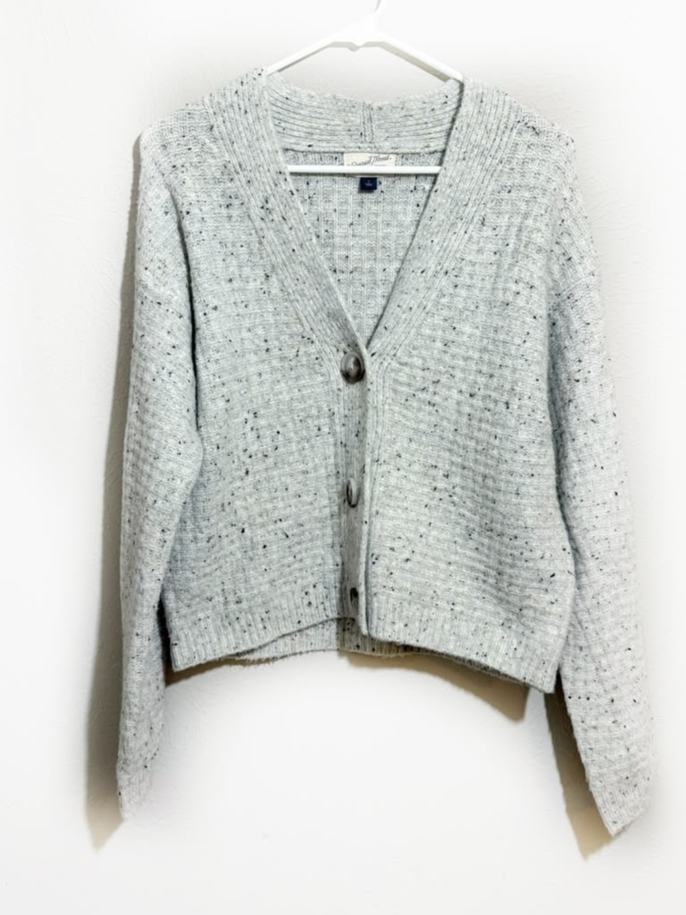 Universal Threads Waffle Knit Oversized Chunky Specklaced Button Front Cardigan